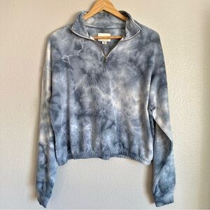 American Eagle blue tie-dye crop sweatshirt